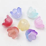 100pcs Gradient Bellflower Acrylic Beads Charm for DIY Jewelry Making
