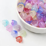 100pcs Gradient Bellflower Acrylic Beads Charm for DIY Jewelry Making