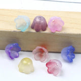 100pcs Gradient Bellflower Acrylic Beads Charm for DIY Jewelry Making