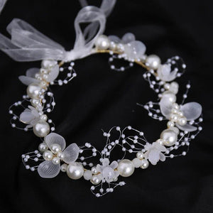 Bridal Pearls Headwear Hair Band Wedding Flower Pearl Hair Ring