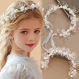 Bridal Pearls Headwear Hair Band Wedding Flower Pearl Hair Ring