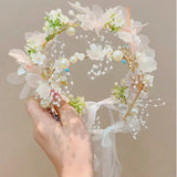 Bridal Pearls Headwear Hair Band Wedding Flower Pearl Hair Ring