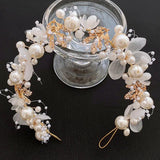 Bridal Pearls Headwear Hair Band Wedding Flower Pearl Hair Ring