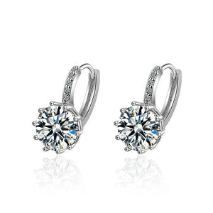 925 Silver Zircon Inlaid Earrings - Wedding Jewelry