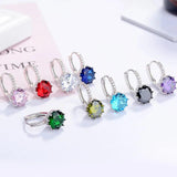 925 Silver Zircon Inlaid Earrings - Wedding Jewelry