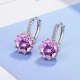 925 Silver Zircon Inlaid Earrings - Wedding Jewelry