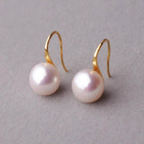 Freshwater Pearl Earrings 925 Sterling Silver Plated Wedding