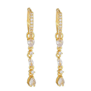 Zircon Water Drop Small Hoop Earrings