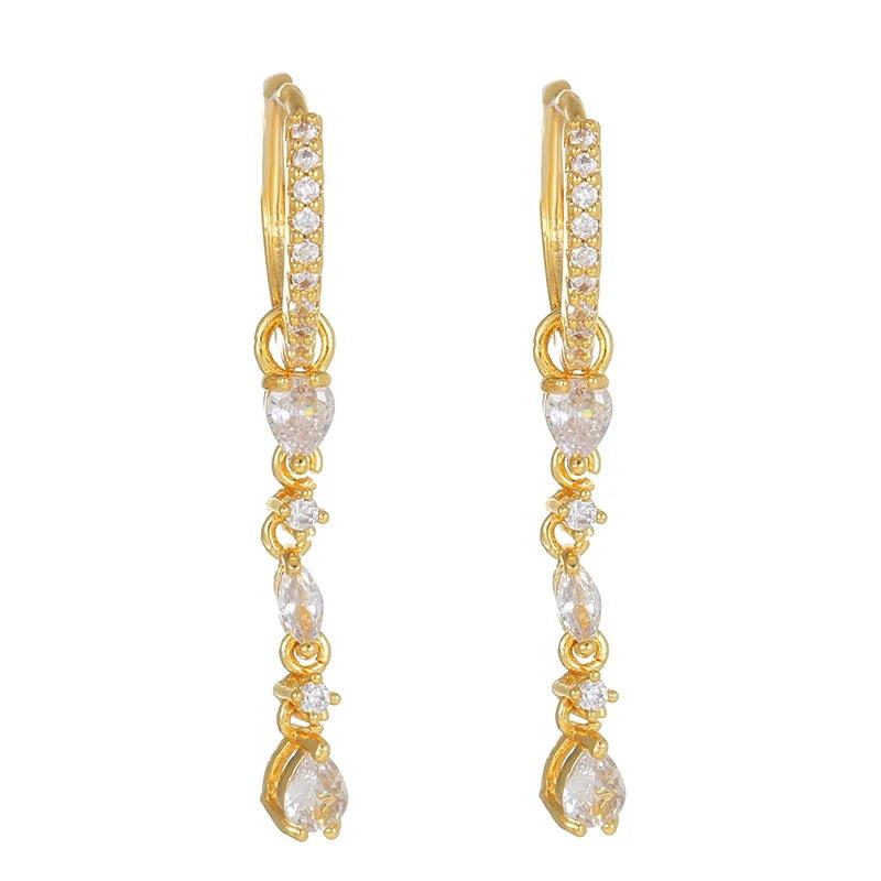Zircon Water Drop Small Hoop Earrings