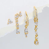 Zircon Water Drop Small Hoop Earrings