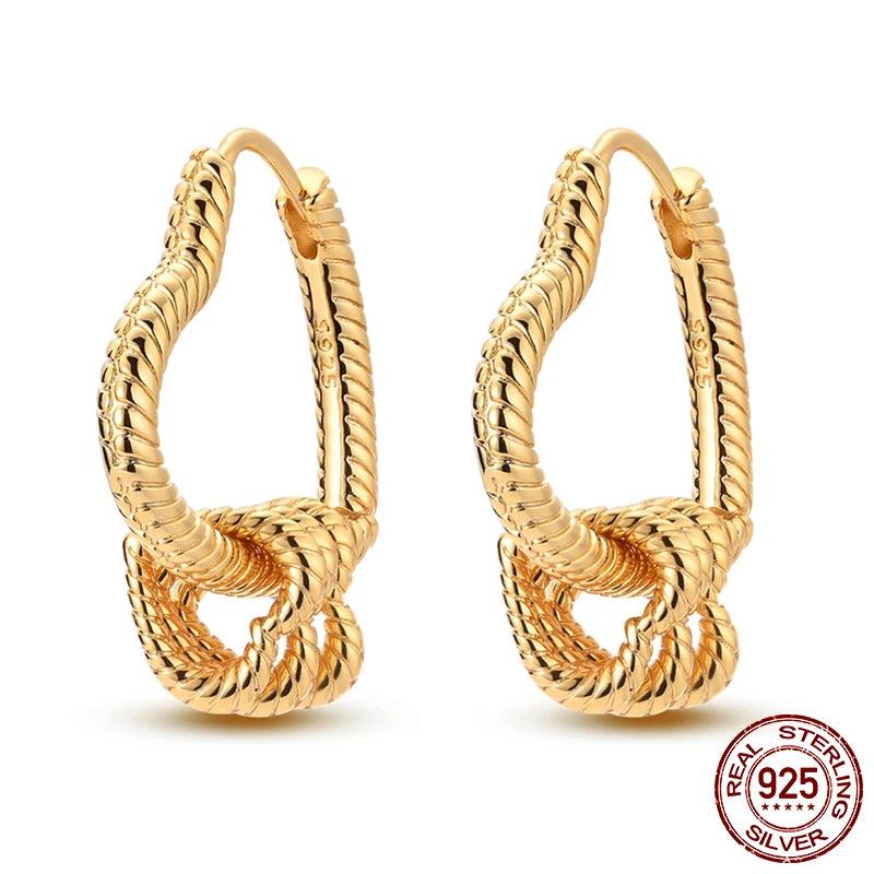 925 Silver Moon Star Sun Pave Love Hoop Earrings