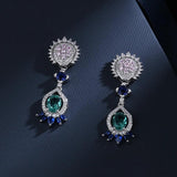 925 Silver Opal and Diamond Oval Earrings
