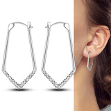 925 Silver Women Hoop Earrings with Colored Zircon Moon Star