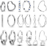 925 Silver Hoops Earrings Classic Style Women Circle Sun Rose
