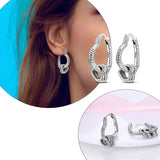 925 Silver Hoops Earrings Classic Style Women Circle Sun Rose