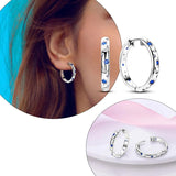 925 Silver Hoops Earrings Classic Style Women Circle Sun Rose