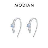 925 Silver U Shape Opal Stud Earrings Rose Jewelry For Women