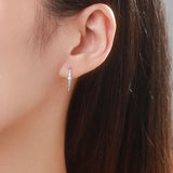 925 Silver U Shape Opal Stud Earrings Rose Jewelry For Women