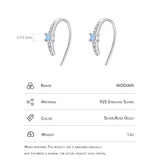 925 Silver U Shape Opal Stud Earrings Rose Jewelry For Women