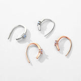 925 Silver U Shape Opal Stud Earrings Rose Jewelry For Women