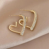 925 Silver Needle Zircon Love Earrings Real Plating