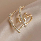 925 Silver Needle Zircon Love Earrings Real Plating