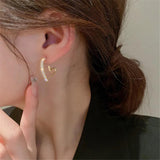 925 Silver Needle Zircon Love Earrings Real Plating