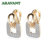 925 Silver Square Hoop Earrings 18K Women Wedding Party Jewelry