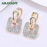 925 Silver Square Hoop Earrings 18K Women Wedding Party Jewelry