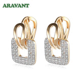 925 Silver Square Hoop Earrings 18K Women Wedding Party Jewelry