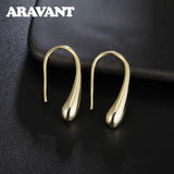 925 Silver Water Drop Earrings Wedding Jewelry 3 Colors