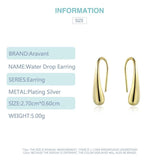 925 Silver Water Drop Earrings Wedding Jewelry 3 Colors