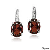 925 Silver Earrings Colorful Amethyst 18k Ear Buckle Jewelry Gift
