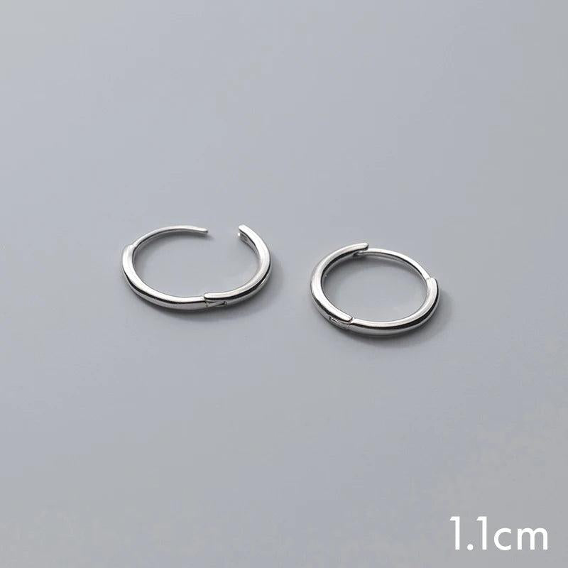 925 Silver Round Hoop Earrings for Women