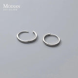 925 Silver Round Hoop Earrings for Women