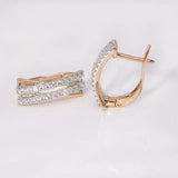 18k Micro CZ X Shaped Hoop Earrings AAA+ Nickel