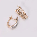 18k Micro CZ X Shaped Hoop Earrings AAA+ Nickel