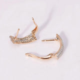 18k Micro CZ X Shaped Hoop Earrings AAA+ Nickel