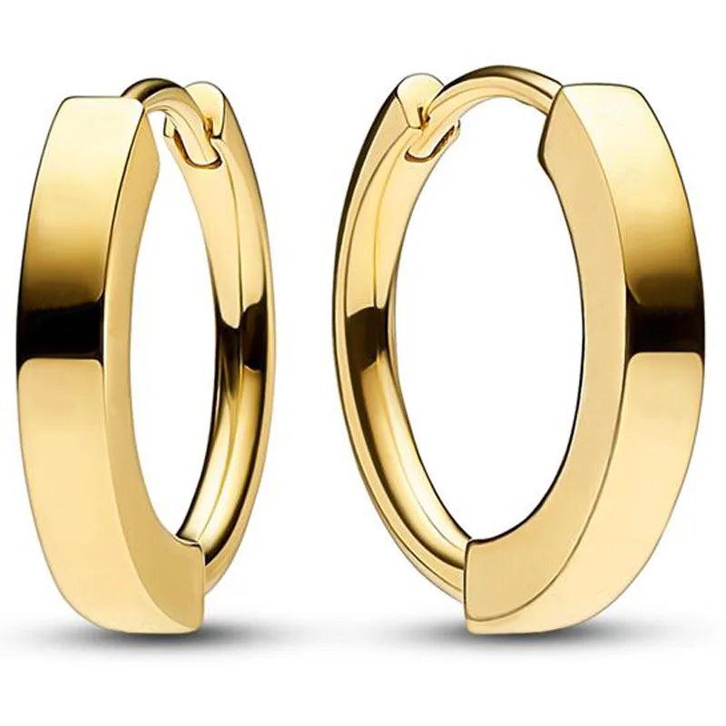 925 Silver Rose Double Circle Heart Hoop Earrings