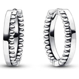 925 Silver Rose Double Circle Heart Hoop Earrings