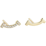 925 Silver Asymmetrical Smile Stud Earrings 18K Plated Women Solid Jewelry