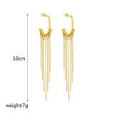 316L Stainless Steel Geometric Tassel Earrings Waterproof Jewelry