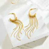 316L Stainless Steel Geometric Tassel Earrings Waterproof Jewelry
