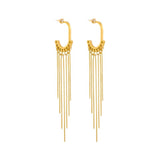 316L Stainless Steel Geometric Tassel Earrings Waterproof Jewelry