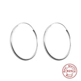 Big Circle 50mm Hoop Earrings for Women 925 Sterling Silver Hyperbole A30