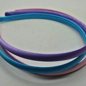 10 Mixed Plastic Headband Covered Satin Hair Band 9mm