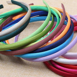 10 Mixed Plastic Headband Covered Satin Hair Band 9mm
