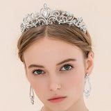 Elegance Pearl Bridal Tiara Wedding Headpiece Rhinestone Bride Hair Jewelry