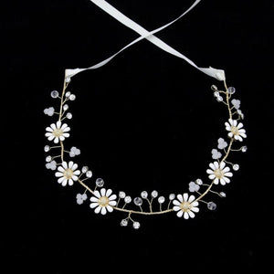 Daisy Flower Crown Tiara Crystal Hairband Wedding Hair Accessories