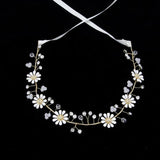 Daisy Flower Crown Tiara Crystal Hairband Wedding Hair Accessories